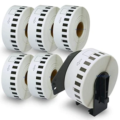 Afbeelding van BETCKEY Etiketten voor Vervanging van Brother DK 22214, 12mm x 30.48m, Zwart op Wit, 6 Continue Compatibel met QL etiketprinter, Rollen SLECHTS 1 Etikettenhouders