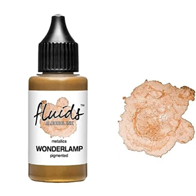 Afbeelding van 30 ml Octopus Fluids Alcohol Inkt in goud, WONDERLAMP, voor Fluid Painting, epoxyhars, Resin Art en mixed media projecten