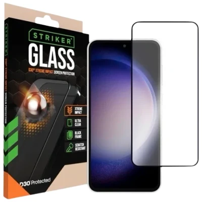 Afbeelding van Striker D3O Xtreme Impact Glass Screen Protector Black Frame Samsung Galaxy A54 5G/S23 FE 5G