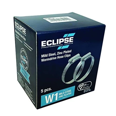 Afbeelding van Eclipse W1 zacht stalen wormdrive slangklemmen 60 80 mm 5 stuks