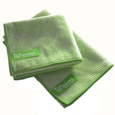 Afbeelding van Jemako 2 delige groene doekenset, professionele doek (40 x 45 cm) en droogdoek (45 60