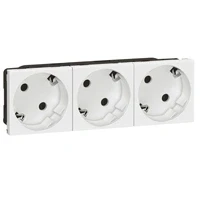 Afbeelding van Legrand wandcontactdoos mosaic 3 voudig 45grad3x2p kindv steek 6mod wit 077253