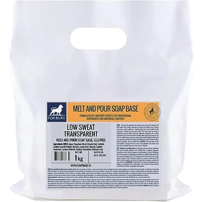 Afbeelding van 1 kg glycerinezeep, transparant, laag zweet, ruwe zeep, zeepbasis (SLS vrij), super helder melt en giet zeepbasis, SLS Free