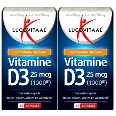 Afbeelding van 2+2 gratis: 2x Lucovitaal Vitamine D3 25mcg 60 capsules