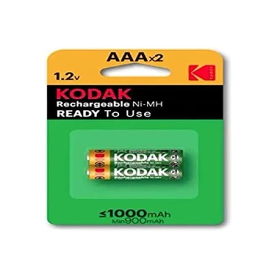 Afbeelding van 2 x AAA oplaadbare krachtige Kodak batterijen 1000mAh