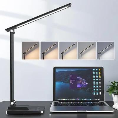 Afbeelding van One Fire bureaulamp, led tafellamp, 500 lumen 15 modi daglichtlamp, verstelbare dimbare tafellamp