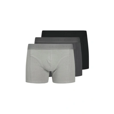 Afbeelding van JACK&amp;JONES ADDITIONALS JACORDINARY TRUNKS 3 PACK NOOS Heren Onderbroek Black Dark Grey Light