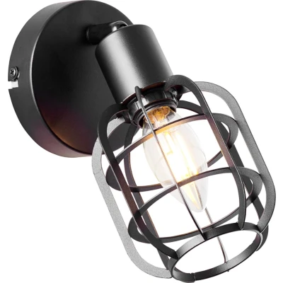 Afbeelding van Leen Bakker Brilliant Wandlamp Spacid Zwart Wandlampen Metaal