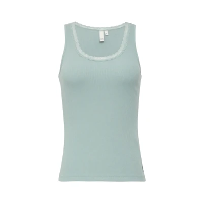 Afbeelding van Q/S by s.Oliver singlet lichtgroen rib gebreid