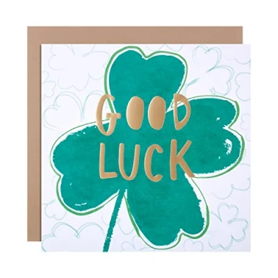 Afbeelding van Hallmark Good Luck Card Hedendaags op tekst gebaseerd ontwerp