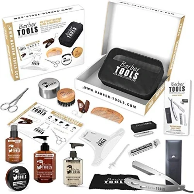 Afbeelding van Barber Tools ✮ Kit/baardverzorgingsset, baard set, en scheerbeurt, cosmetica, made in Frans