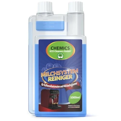 Afbeelding van CHEMICS Melksysteemreiniger 1000 ml Effectieve melkschuimreiniger Voor koffieautomaten en externe melkopschuimers Jura, DeLonghi, Globaclean, WMF &amp; Co. Geurneutraal