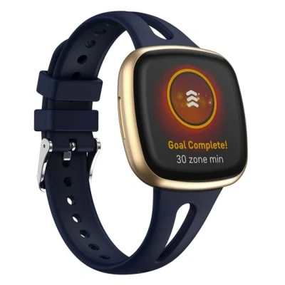 Afbeelding van Fitbit Versa 3 &amp; 4 / Sense 1 2 Sportbandje druppel design Large Donkerblauw
