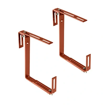 Afbeelding van Xclou Bloembakhouder zonder boren, balkonbakhouder, haak en houder, terracotta