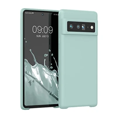 Afbeelding van kwmobile telefoonhoesje geschikt voor Google Pixel 6 Pro Hoesje met siliconen coating Smartphone case in mat mintgroen