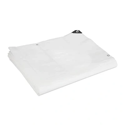 Afbeelding van Relaxdays Afdekzeil tuin dekkleed hout zeil 200g/m² beschermfolie dekzeil wit 5 m x 6