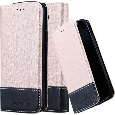 Afbeelding van Cadorabo Hoesje geschikt voor LG G2 MINI in ROSE GOUD ZWART Beschermhoes met magnetische sluiting, standfunctie en kaartvakje Book Case Cover Etui