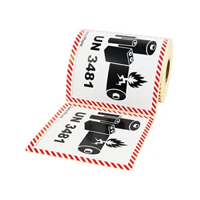 Afbeelding van Prolac Sticker, gevaarlijke goederensticker UN 3481 bevat lithium ion batterijen, 250 stuks, 100 x mm, zelfklevende etiketten, verzendlabels, goederen,