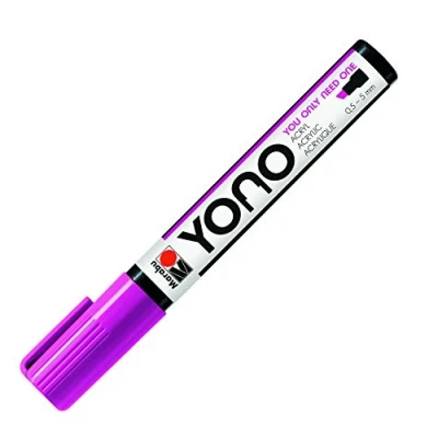 Afbeelding van Marabu 12400102014 YONO marker, Magenta 014, veelzijdige acrylstift met Japanse wigvormige punt 0,5 5 mm, op waterbasis, lichtecht en waterbestendig, voor bijna alle ondergronden