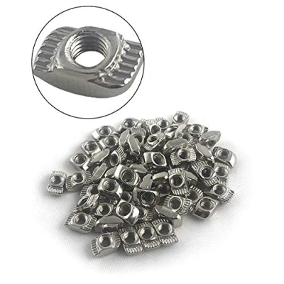 Afbeelding van QWORK® T moer M4 draad slank, bevestiger Hamerkop extrusiesleuf, 100 STUKS