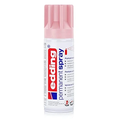 Afbeelding van edding 5200 Permanent Spray pastelroze mat 200 ml acryllak voor het lakken en decoreren van glas, metaal, hout, keramiek, gelakt, kunststof, canvas nog veel meer spuitverf