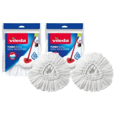 Afbeelding van Vileda Turbo Classic Microfiber vulkop, 2 stuks, Wit