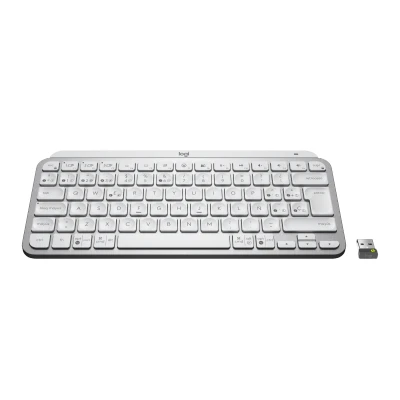 Afbeelding van Logitech MX Keys Mini for Business toetsenbord RF draadloos + Bluetooth AZERTY Frans Aluminium, Wit