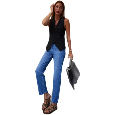 Afbeelding van Trendyol Lichtblauwe Rechte Jeans Met Hoge Taille Twoss23Je00089