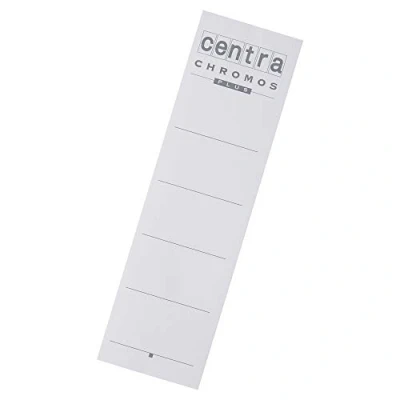 Afbeelding van Centra Vervangende rugetiketten voor 75 mm map met rugetiketteerzakken, 10 stuks van karton, kort en breed, 55 x 190 mm, wit, 290105