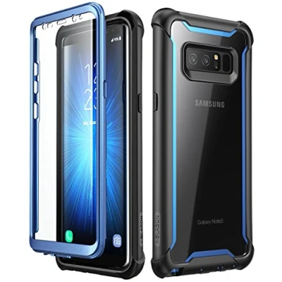 Afbeelding van i Blason Ares Series Case voor Samsung Galaxy Note 8 Case, 360 Full body schokbestendige bumper Potective hoesje met ingebouwde schermbeschermer (zwart) (zwart/blauw)