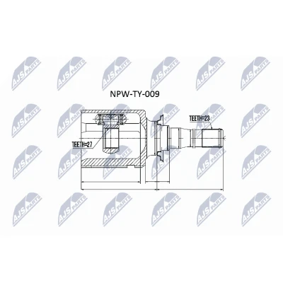 Afbeelding van Homokineet reparatie set, aandrijfas NTY NPW TY 009