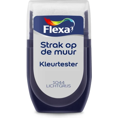 Afbeelding van flexa strak op de muur binnen mat tester 1044 licht grijs 30 ml