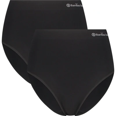 Afbeelding van Bamboo Basics high waist maxislip Amy met bamboe (set van 2) zwart