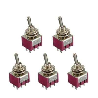 Afbeelding van Mintice 5 Stuks Mini Tuimelschakelaar Momentschakelaar Schakelaar AAN/UIT/AAN Miniatuur Wipschakelaar Autoschakelaar Dashboard Auto 6 Pins 2 Positie 5A 125VAC 2A 250VAC