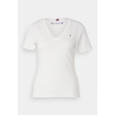 Afbeelding van Tommy Hilfiger SLIM CODY V NECK Tshirt basic, Dames, Maat: XXS, Ecru