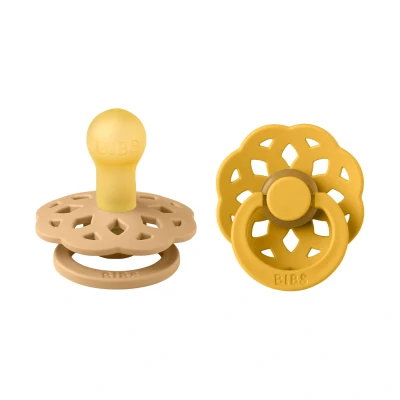 Afbeelding van BiBS Boheme Pacifier Stage 1 Fopspeen 2 stuks Desert Sand / Honey Bee