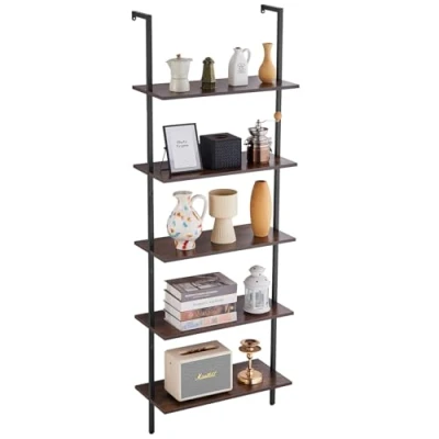 Afbeelding van VEVOR Zwevende Plank Industriële Pijpenplank Wandplank 5 Niveaus 64x30cm Zwart