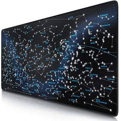 Afbeelding van CSL XXL muismat Gaming 900x400 mm groot tafelonderlegger Large Size Verbetert precisie en snelheid ook voor Roccat Razer Logitech muis toetsenbord sterrenbeeld