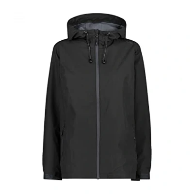 Afbeelding van CMP Woman Jacket FIX HOOD Regenjas, Dames, Maat: 34, Nero