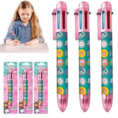 Afbeelding van Gabby&#039;s poppenhuis veelkleurige pennen 6 in 1 intrekbare balpennen regenboog vat nieuwigheid pen kinderen kantoor schoolbenodigdheden studenten Disney cadeau