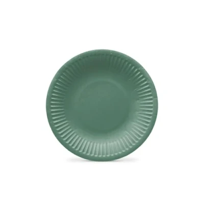 Afbeelding van PAW Papieren Borden Set (8 st.) I Diameter 18 cm Wegwerpborden Ideaal voor Bruiloft, Communie, Feesten, Verjaardag Druk op Waterbasis Feestbenodigdheden Effen Donkergroen