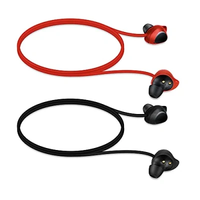 Afbeelding van kwmobile 2x oordopjes koord geschikt Voor Samsung Galaxy Buds / Plus draadloze oordoppen tegen verlies In zwart rood