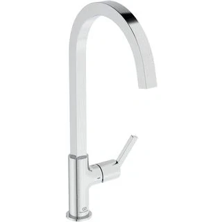 Afbeelding van Ideal standard gusto 1 gats keukenkraan met hoge hoekige uitloop lage druk voorsprong 20 4cm chroom bd412aa