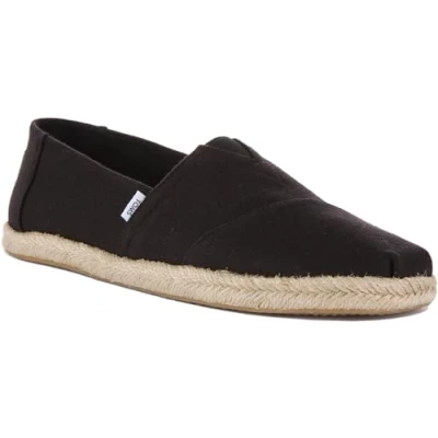 Afbeelding van Toms Heren Alpargata Rope Espadrilles Schoenen Zwart 40.5 EU