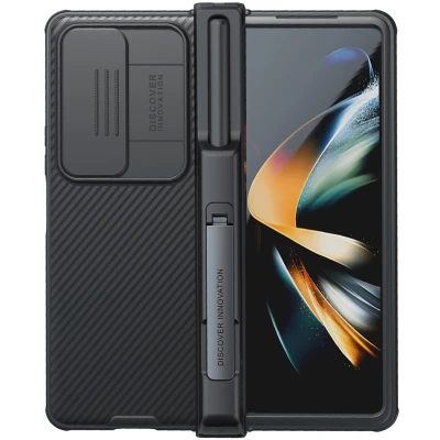 Afbeelding van Nillkin CamShield Hoesje voor de Samsung Galaxy Z Fold 4 Back Cover met Camera Slider Pen Edition Zwart