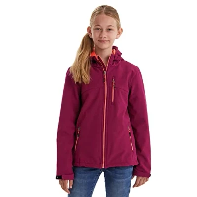 Afbeelding van killtec Girl&#039;s Softshelljack met capuchon Girls Softshelljacke, dark plum, 128, 37769 000