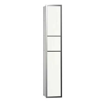 Afbeelding van Emco toiletmodule 150 inbouw toiletrol opbergvak borstel chroom optiwhite 976027864