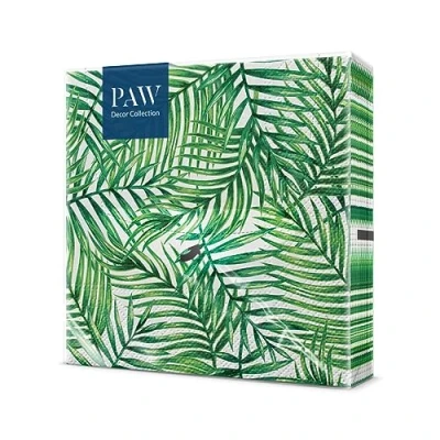 Afbeelding van PAW Papieren Servetten 3 laags (33 x 33 cm) I 20 Stuks Gedrukt met Inkt op Waterbasis Verjaardag Decoratie Tafelversiering Natuur, Dieren Motief Kleur: Tropical Leaves