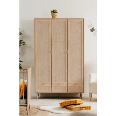 Afbeelding van Finori Bali Kast Eiken/Riet Decor 3 deurs