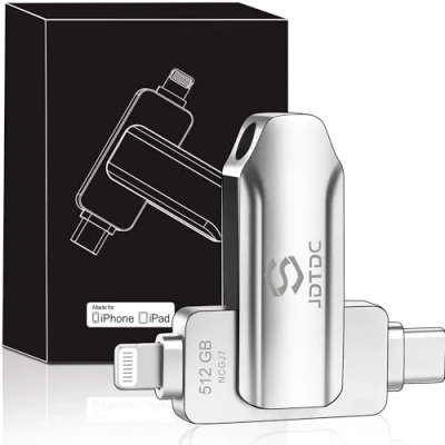 Afbeelding van Apple MFi gecertificeerde 512GB USB C fotostick iPhone 15 flashdrive voor 15/14/13 Externe opslag iPad Lightning Android foto geheugen Storage Stick